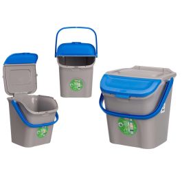 Cubo Basura 28L Apilable Ecoway Azul Stefanplast 38X41CM (6 Unidades)
