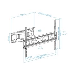 TOOQ SOPORTE PARED PANTALLAS 37-80" GIRA/INCLI NEGRO