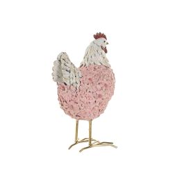 DKD Home Decor Figura Cottage de Resina Rosa Verde 11.5 x 25.5 x 20.5 cm (2 Unidades)