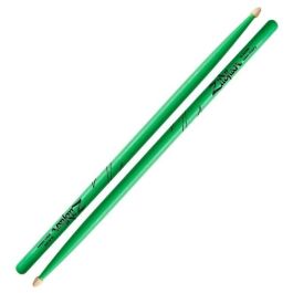 Zildjian Baquetas 5A Hickory Neon Verde - Diámetro .570" Longitud 16.25" Taper Medium