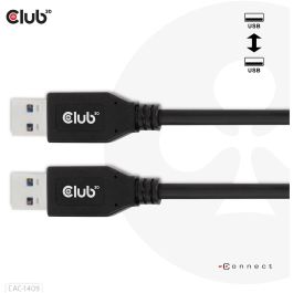 Club3D Cable USB-A a USB-A Gen2 (USB 3.2 Gen 2) 10 Gbps 0.5m Negro Macho/Macho - Carga Rápida 3A