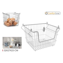 Confortime Cesta Organizador Con Dos Asas Grey 37,9 cm x 27,6 cm x 24,8 cm (6 Unidades)
