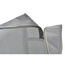 DKD Home Decor Neceser de Lienzo Gris y Blanco, Colección Salitre Atlántico, Set de 2 Unidades, Largo 10 x Ancho 30 x Alto 20 cm