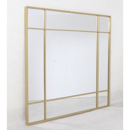Espejo Loft DKD Home Decor Dorado 3 x 90 x 90 cm