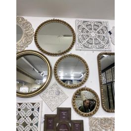 Espejo Indio DKD Home Decor Blanco Marron 4.5 x 71 x 71 cm