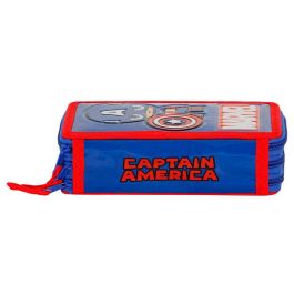 KARACTERMANIA Plumier Capitán América Marvel Estuche Escolar Completo con 18 Lápices de Colores y 18 Rotuladores 21x14x7cm