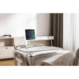 Neomounts DS15-545WH1 Soporte de tablet universal con movimiento completo y abrazadera de escritorio para tablets de 4.7"-12.9", blanco