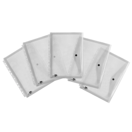 Liderpapel 36664 Carpeta Dossier Polipropileno Multitaladro Cierre Broche DIN A4 Transparente Pack 5