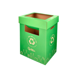 Liderpapel Contenedor Papelera Reciclaje Vidrio Carton Reciclado 450x350x650 mm 70 Litros Verde