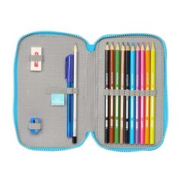 Plumier Escolar Safta Doble Pequeño 28 Piezas Stitch Aloha 195x125x40 mm