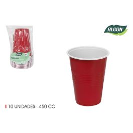 Set de 10 Vasos Bicolor Rojo y Blanco 450 ml Algon (18 Unidades) Precio: 17.5000001. SKU: B19WN5RKJJ