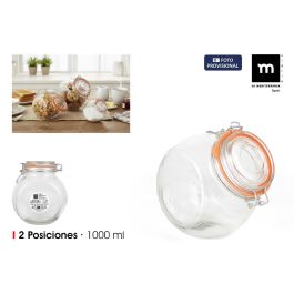La Mediterranea Tarro Vidrio Clip 1000 ml con dimensiones 9.8 cm x 15 cm x 13.3 cm