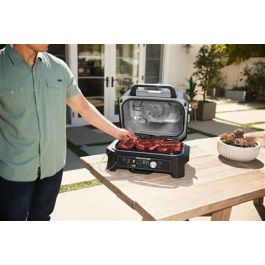 Ninja OG901EU Barbacoa Eléctrica de Exterior con Ahumador y Freidora de Aire ProConnect XL