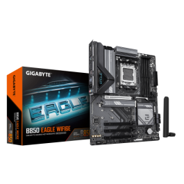 GIGABYTE B850 EAGLE WIFI6E Placa Base - Procesadores AMD Ryzen Serie 9000, VRM digital de 8+2+2 fases, hasta 8200MHz DDR5 (OC), 1xPCIe 5.0 + 2xPCIe 4.0 M.2, LAN GbE, WiFi 6E, USB 3.2 Gen 2