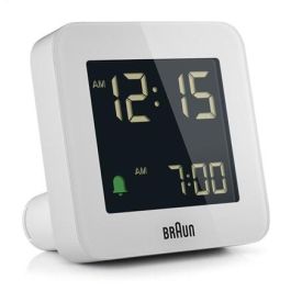 Braun BC-09-W Reloj Despertador Digital Blanco con Pantalla LCD Retroiluminada y Función Snooze