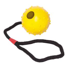 Gloria Pelota de Goma Flexible y Resistente con Cuerda para Perros | Juguete Dispensador de Premios Diám. 7cm L. 30cm Surtida