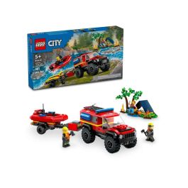 LEGO 60412 City Camión de Bomberos 4x4 y Bote Salvavidas, Juguete con Barco, Remolque y Minifiguras Precio: 41.89000035. SKU: B19PDLSFKQ