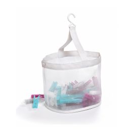 Domo Pack Living Cesto plegable para pinzas, plástico transparente, 20 x 20 x 19 cm