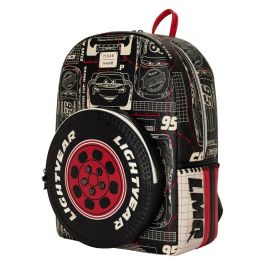 Loungefly Mochila McQueen Cars Disney Pixar 43cm - Cuero Sintético, Correas Ajustables, Detalles Bordados