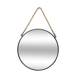 Atmosphera Espejo redondo con cuerda, negro, metal/tute/vídrio, Ø38cm Precio: 20.89999967. SKU: S7910235