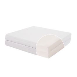 Candide Colchón Plegable 2 Piezas Crudo 60x120x7 cm, Funda Extraíble PVC, Portátil con Asa, Densidad 16 kg/m³