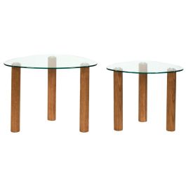 Juego De 2 Mesas Nido Irre. Vidrio Home Deco Factory