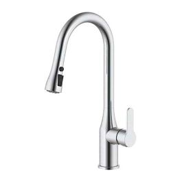 Verhal Grifo de Cocina Monomando Caño Alto Extraíble Plateado Cepillado, Inox 304, Ducha con Pulsador y Caño Giratorio, Serie Trazo Precio: 76.68999965. SKU: B18926JYGW