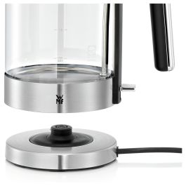 WMF Lono Wasserkocher 0413150011 Hervidor de Agua 1.7 L 3000 W Vidrio y Metal con Indicador de Nivel, Apagado Automático y Base 360°