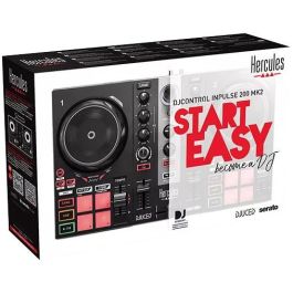 Hercules Consola DJ Control Impulse 200 MK2 Controlador DJ para Principiantes con Serato DJ Lite y DJUCED