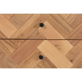 DKD Home Decor Mesita de Noche Moderna Espiga 40 x 50 x 50 cm Acacia y Metal