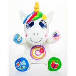 Molto Gusy Luz Unicornio Interactivo con Luz y Sonidos, Cuentacuentos y Grabadora 24 cm