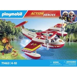 PLAYMOBIL 71463 Hidroavión con bombero - Héroes de acción - Bomberos - A partir de 4 años