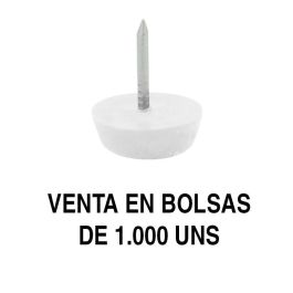Herrajes Alk Deslizante-Quitarruido Ø15 Ø17 Ø20 para Muebles, Blanco - Bolsa de 1000 Unidades