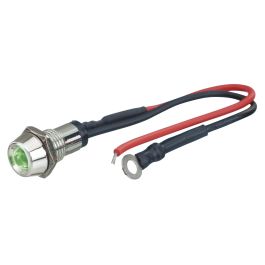 Led Control Light Chrome Power Verde 1 Piece Diam. 10 mm FO33144