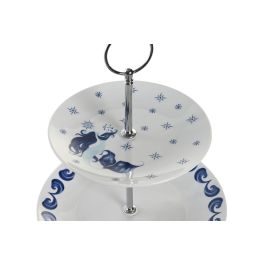 DKD Home Decor Frutero Atlantico Azul Blanco Porcelana Metal 27 x 34 x 27 cm