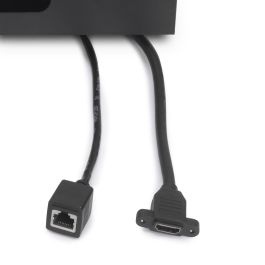 Emuca Multiconector Atom 26, 225x111mm, 2 enchufes tipo Schuko, 1 USB tipo A, 1USB tipo C, 1 RJ45, 1 HDMI, Zamak-Acero-Plástico, Negro