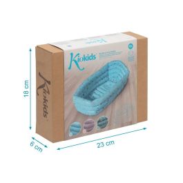 KioKids Bañera Hinchable para Bebés +0 Meses Azul Portátil de Viaje, Segura y Duradera, Fácil de Inflar y Limpiar