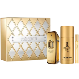 Set Paco Rabanne: Million Gold, Eau De Parfum, For Men, 100 ml + Million Gold, Eau De Parfum, For Men, 10 ml + 1 Million, Anti-Perspirant, Deodorant Spray, For Men, 150 ml Precio: 187.5016. SKU: B1DBHS6JLF