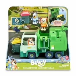 Camión de basura bluey ¡ayuda a bluey y bin a recoger la basura! dentro podrás llevar 2 figuras diferentes 30,50x30,35x13,50 cm