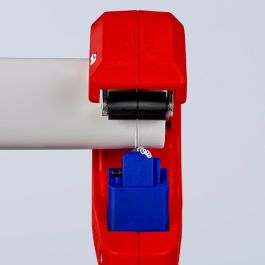 Knipex 90 23 01 BK Cortatubos para Plástico y Acero, Diámetro de Corte hasta 50 mm, Color Azul/Rojo