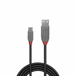 Lindy Cable USB Anthra Line 3m USB 2.0 Tipo A a Micro-B, 480Mbps, Alta Velocidad, Doble Apantallado, Contactos Dorados
