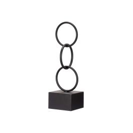 Figura Aros Negro Pequeño Giftdecor 12.5x40.5x12.5 cm Metal (10 Unidades)
