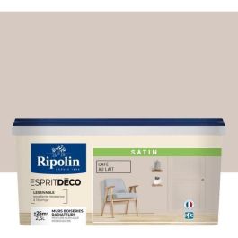 Ripolin All Pieces Pintura de Pared Monocapa Muy Cubriente Satinada Café con Leche 2.5L para Paredes, Carpintería y Radiadores