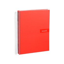 Cuaderno Espiral Liderpapel A4 Crafty Tapa Forrada 80H 90 gr Cuadro 4 mm Con Margen Color Roja