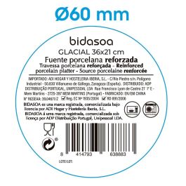 Fuente Rectangular Porcelana Glacial Bidasoa 36 X 21 cm (3 Unidades)