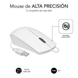 SUBBLIM Raton Business Silencioso con cable USB 1200 DPI Blanco SUBBLIM Raton Business Silencioso con cable USB 1200 DPI Blanco