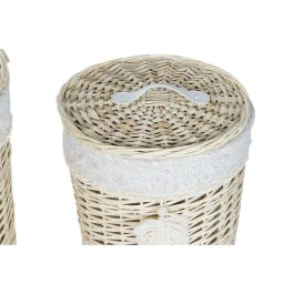 Cesta Ropa Basicos DKD Home Decor Natural Crema 45 x 55 x 45 cm Set de 3