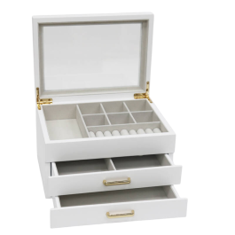 DKD Home Decor Joyero Tradicional Blanco Madera y Cristal 17 x 13 x 23 cm Precio: 46.49999992. SKU: B19XA8V6EB