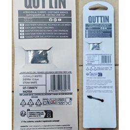 Quttin Cuchillo Bistec Sierra Packwood 10.5 cm - Ancho 4.4 cm, Alto 1.1 cm, Largo 23.7 cm (36 Unidades)