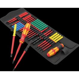 Wera 05006617001 Kraftform Kompakt VDE Big Pack 1 Juego de 26 destornilladores planos aislados VDE con funda de transporte